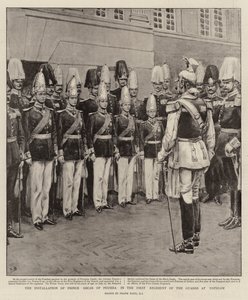 Innsettingen av prins Oscar av Preussen i det første regimentet av vaktene i Potsdam